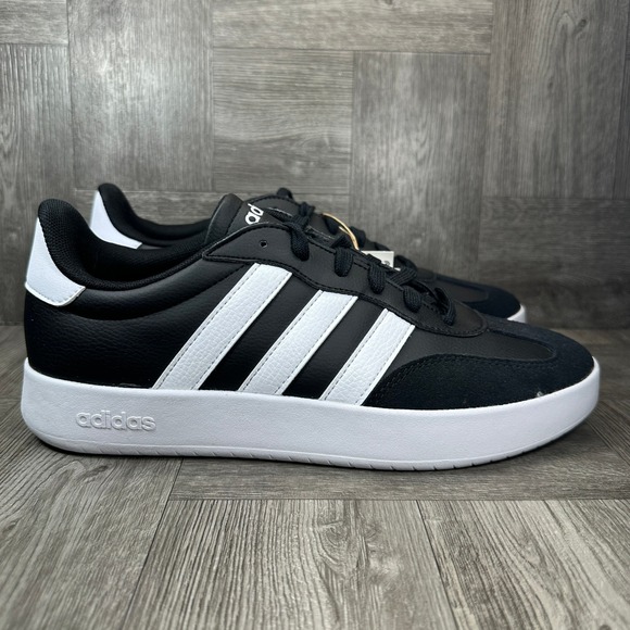 adidas Other - Adidas Barreda Men Size 9 Black White Suede Casual Tennis Sneakers NEW JI2307